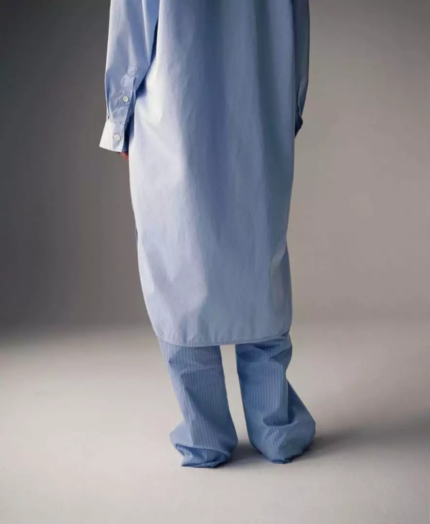 Tekla Fashion Jewellery Poplin Night Shirt - Shirt Blue 1 Tekla Fashion Jewellery Poplin Night Shirt - Shirt Blue