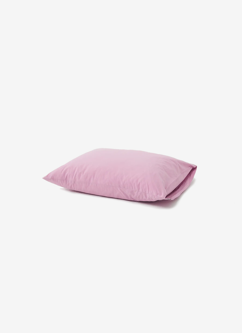 Tekla Cotton Percale Pillowcase - Mallow Pink - Pair 1 Tekla Cotton Percale Pillowcase - Mallow Pink - Pair