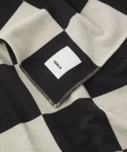 Tekla Cashmere Blanket - Black And White Checks
