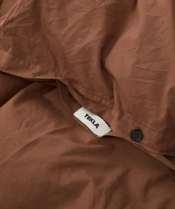 Tekla Percale Duvet Cover - Cocoa Brown