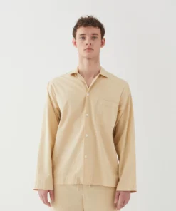 Tekla Fashion Jewellery Poplin Sleep Shirt - Khaki