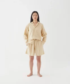 Tekla Poplin Sleep Shorts - Khaki