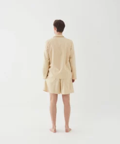 Tekla Fashion Jewellery Poplin Sleep Shirt - Khaki