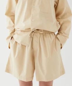 Tekla Poplin Sleep Shorts - Khaki