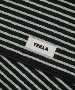 Tekla Bathmat - Black And Mint