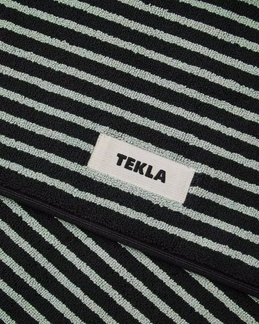 Tekla Bathmat - Black And Mint 2 Tekla Bathmat - Black And Mint