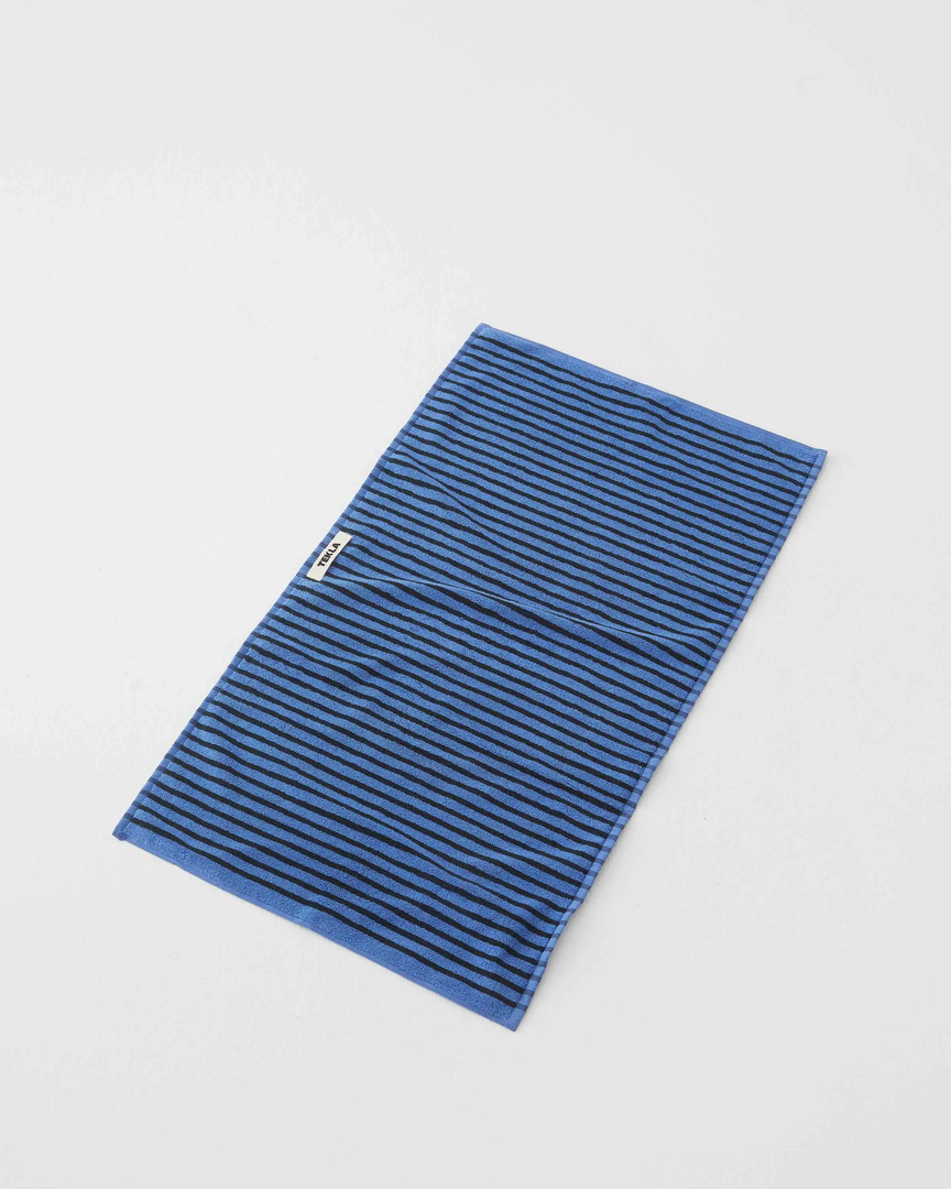 Tekla Home Living Organic Cotton Towels - Blue And Black 2 Tekla Home Living Organic Cotton Towels - Blue And Black