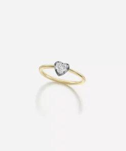 Jessica McCormack Button Back Diamond Ring - Heart Shaped 0.30ct BWG Fashion Jewellery