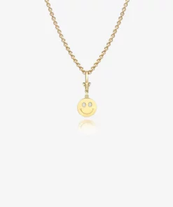 Jessica McCormack Happy Pendant - Smiley Face Oval Diamond Eyes Fashion Jewellery
