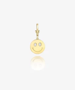 Jessica McCormack Happy Pendant - Smiley Face Oval Diamond Eyes Fashion Jewellery