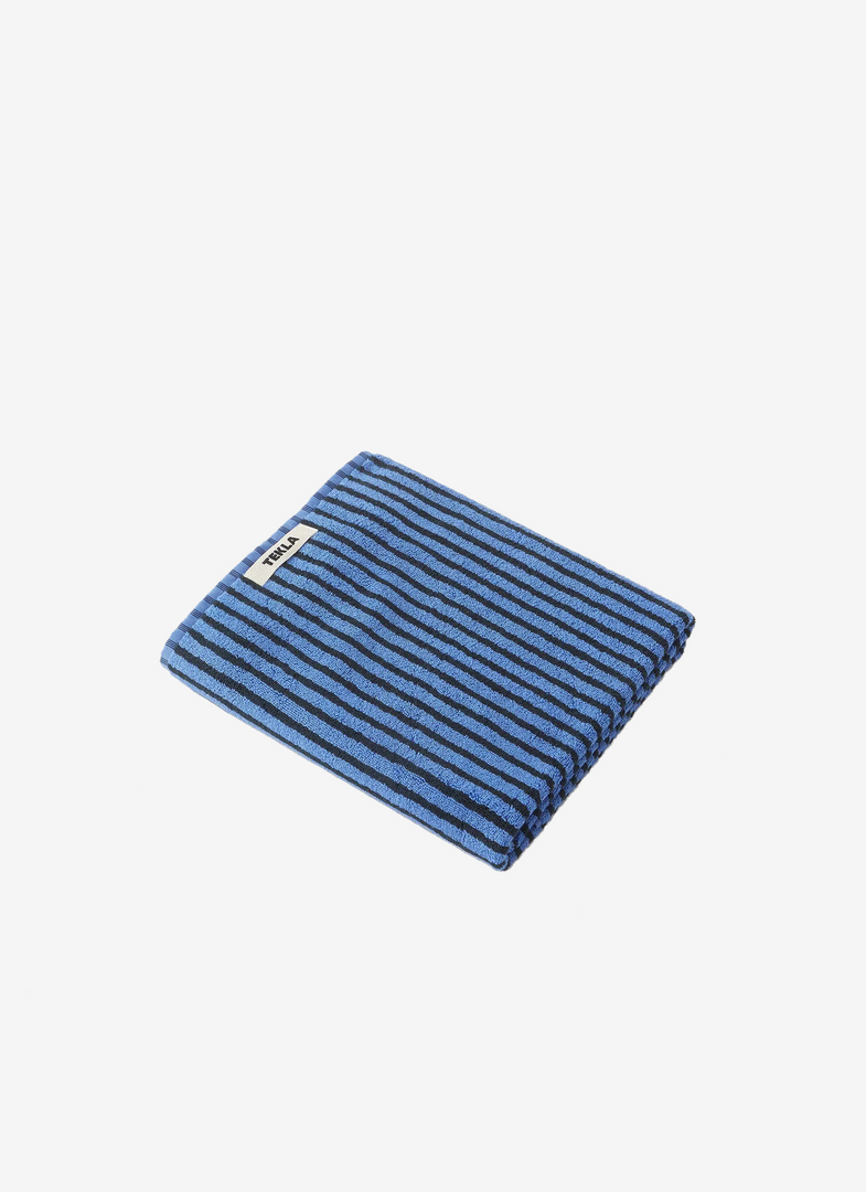Tekla Home Living Organic Cotton Towels - Blue And Black 1 Tekla Home Living Organic Cotton Towels - Blue And Black