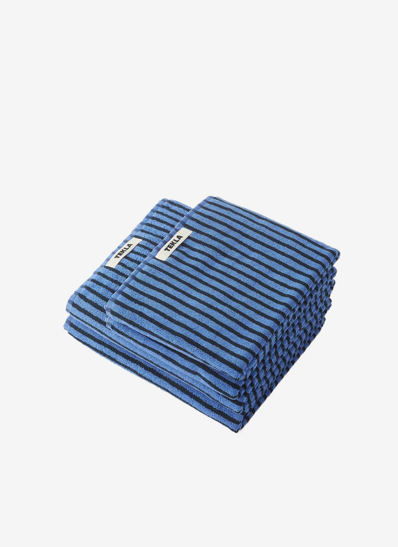 Tekla Home Living Organic Cotton Towels - Blue And Black 4 Tekla Home Living Organic Cotton Towels - Blue And Black