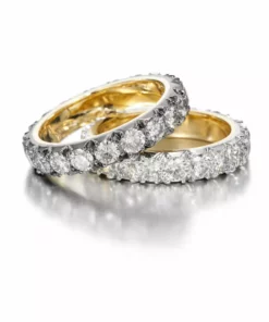 Jessica McCormack Fashion Jewellery Diamond Eternity Band - Cut-Down Medium Diamond White Gold