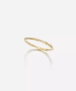 Jessica McCormack Fashion Jewellery Bamboo Ring - Yellow Gold Fine Band