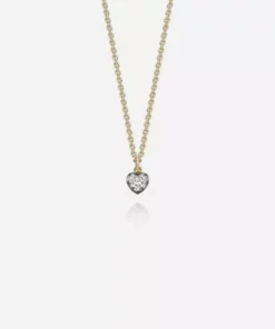 Jessica McCormack Fashion Jewellery Signature Diamond Pendant - Diamond Heart Shaped Blackened Gold