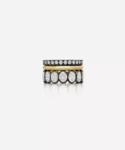 Jessica McCormack Half-Set Diamond Eternity Band - Rose And Blackened Gold