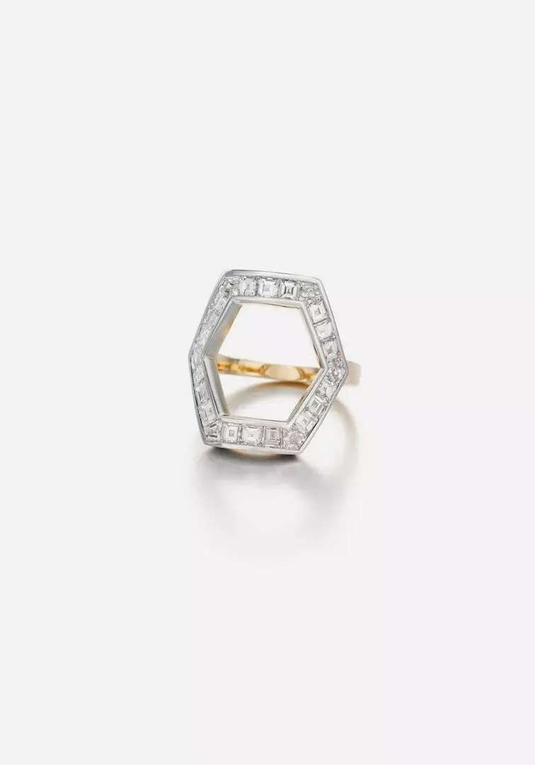 Jessica McCormack Hex Ring - Diamond 1 Jessica McCormack Hex Ring - Diamond