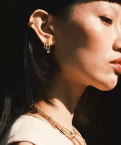 Jessica McCormack Signature Earrings - 0.30ct Diamond Tripset Hoops Fashion Jewellery