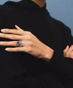 Jessica McCormack Signature Sapphire Ring - Emerald Cut 3.53ct Sapphire East-West Button Back Ring