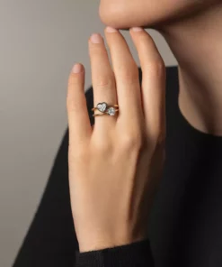 Jessica McCormack Button Back Diamond Ring - Brilliant Cut 0.40ct WG Fashion Jewellery