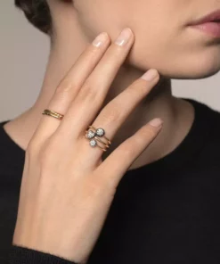 Jessica McCormack Button Back Diamond Ring - Heart Shaped 0.30ct BWG Fashion Jewellery