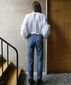 Mahsa Preacher Top In White Swiss Dot Fashion Jewellery