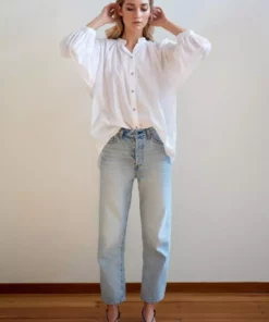 Mahsa Fashion Jewellery Everyday Shirt In White Swiss Dot