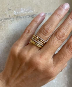 Jessica McCormack Fashion Jewellery Fairtrade Gold Band - Tricolour