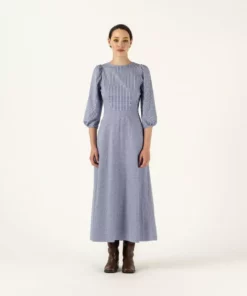 Penny Sage Robin Dress - Bay Blue Gingham Fashion Jewellery