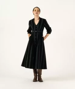 Penny Sage Fashion Jewellery Collette Dress - Emerald Stripe