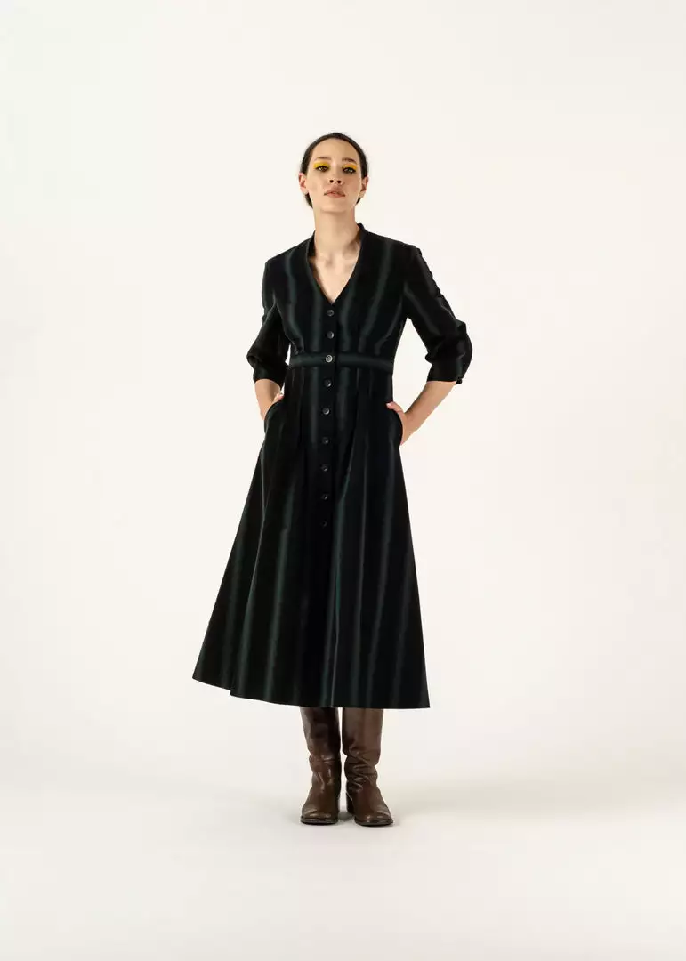 Penny Sage Fashion Jewellery Collette Dress - Emerald Stripe 1 Penny Sage Fashion Jewellery Collette Dress - Emerald Stripe