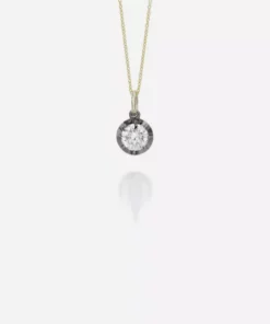 Jessica McCormack Fashion Jewellery Signature Diamond Pendant - Round Diamond Blackened Gold
