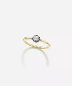 Jessica McCormack Button Back Diamond Ring - Brilliant Cut 0.25ct BWG Fashion Jewellery