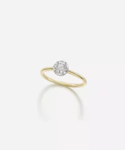 Jessica McCormack Button Back Diamond Ring - Brilliant Cut 0.40ct WG Fashion Jewellery