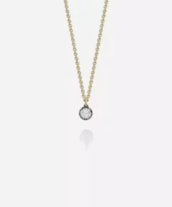 Jessica McCormack Fashion Jewellery Signature Diamond Pendant - Round Diamond Blackened Gold