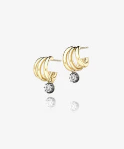 Jessica McCormack Signature Earrings - 0.30ct Diamond Tripset Hoops Fashion Jewellery