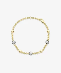 Jessica McCormack Signature Bracelet - Three Stone Diamond Belcher Bracelet Fashion Jewellery