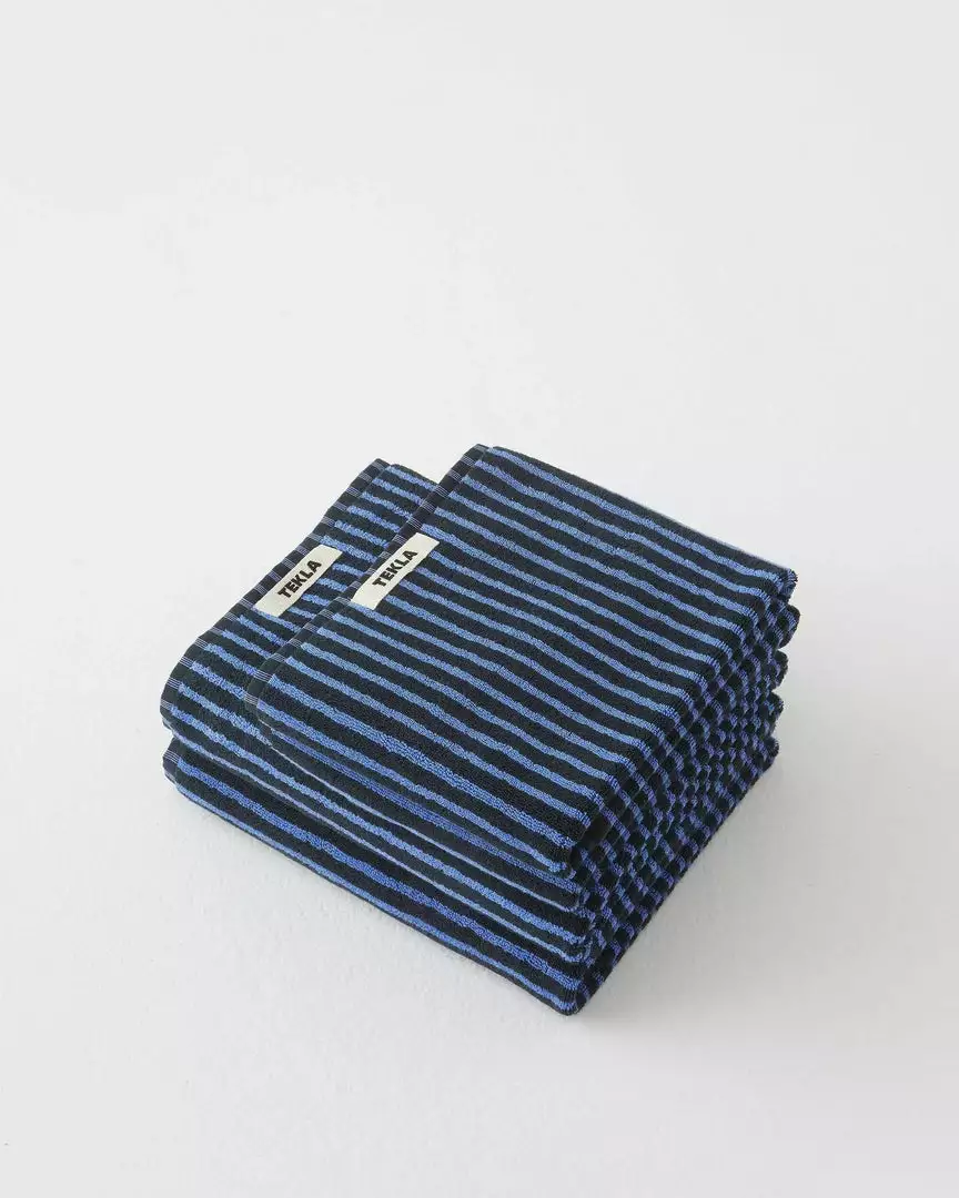 Tekla Organic Cotton Towels - Black And Blue 1 Tekla Organic Cotton Towels - Black And Blue