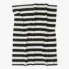 Tekla Home Living Pure New Wool Blanket - Bold Black Stripe
