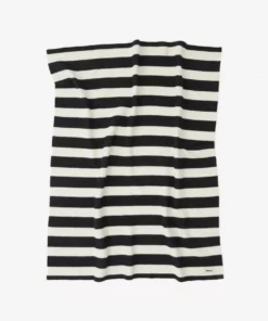 Tekla Home Living Pure New Wool Blanket - Bold Black Stripe