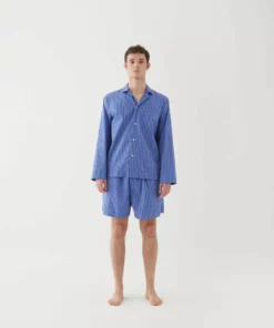 Tekla Fashion Jewellery Poplin Sleep Shirt - Boro Stripes