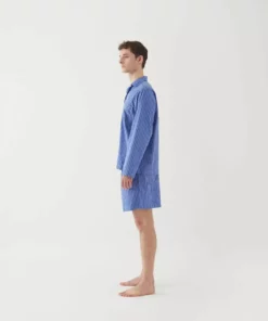 Tekla Fashion Jewellery Poplin Sleep Shirt - Boro Stripes