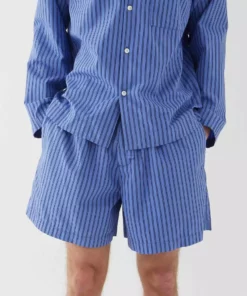 Tekla Fashion Jewellery Poplin Sleep Shorts - Boro Stripes