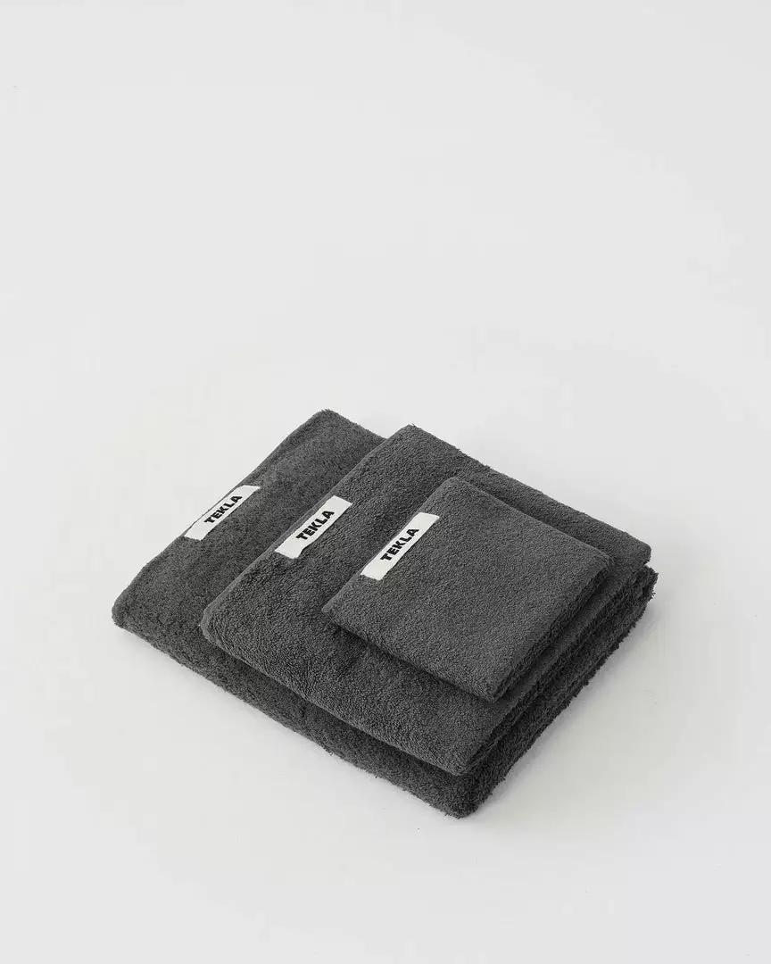 Tekla Organic Cotton Towels - Charcoal Home Living 3 Tekla Organic Cotton Towels - Charcoal Home Living