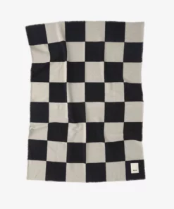 Tekla Cashmere Blanket - Black And White Checks