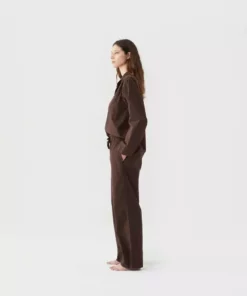 Tekla Poplin Sleep Shirt - Coffee