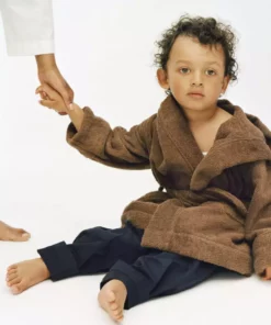 Tekla Towels & Bathroom Linen Kids Hooded Bathrobe - Kodiak Brown 8 Tekla Towels & Bathroom Linen Kids Hooded Bathrobe - Kodiak Brown