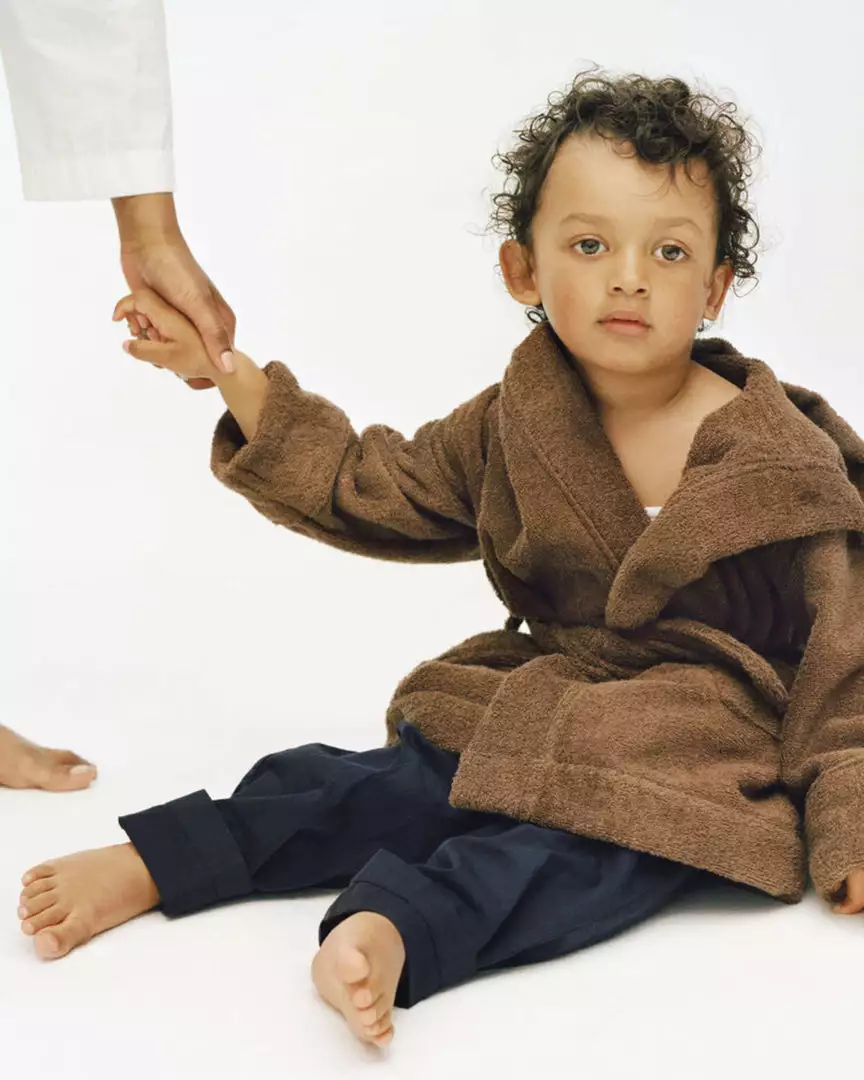 Tekla Towels & Bathroom Linen Kids Hooded Bathrobe - Kodiak Brown 4 Tekla Towels & Bathroom Linen Kids Hooded Bathrobe - Kodiak Brown