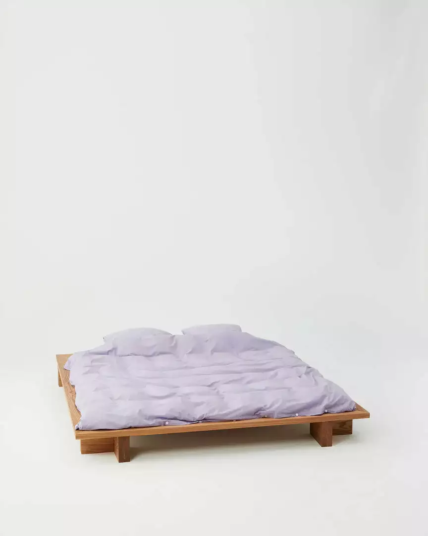 Tekla Cotton Percale Pillowcase - Lavender - Pair 3 Tekla Cotton Percale Pillowcase - Lavender - Pair