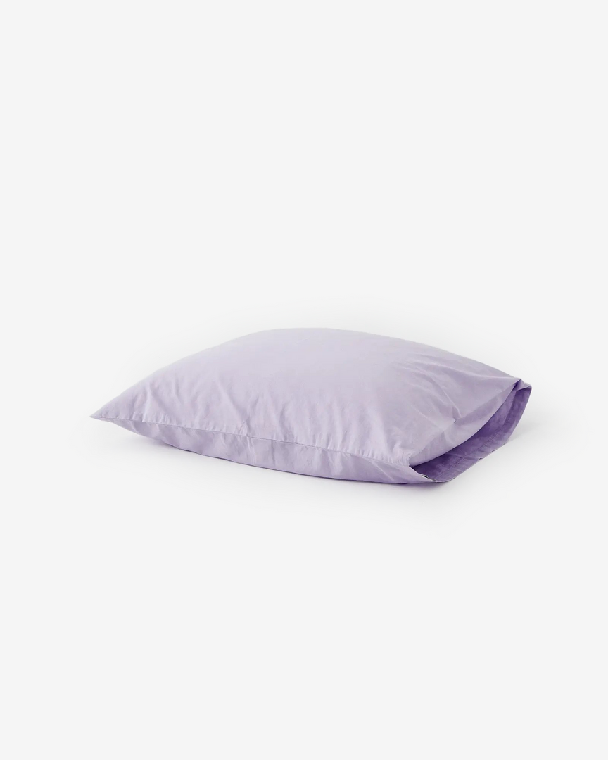Tekla Cotton Percale Pillowcase - Lavender - Pair 1 Tekla Cotton Percale Pillowcase - Lavender - Pair